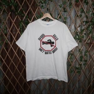 Large - Vintage Y2K speed kills Dont meth around 00s t-shirt